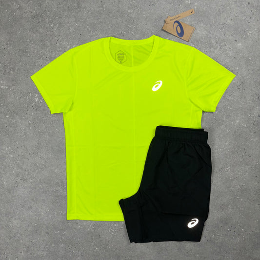 ASICS YELLOW TOP & 7" GREY SHORTS SET