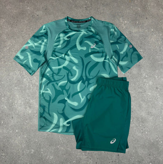 ASICS ROAD-LITE TOP & SHORTS SET - TEAL