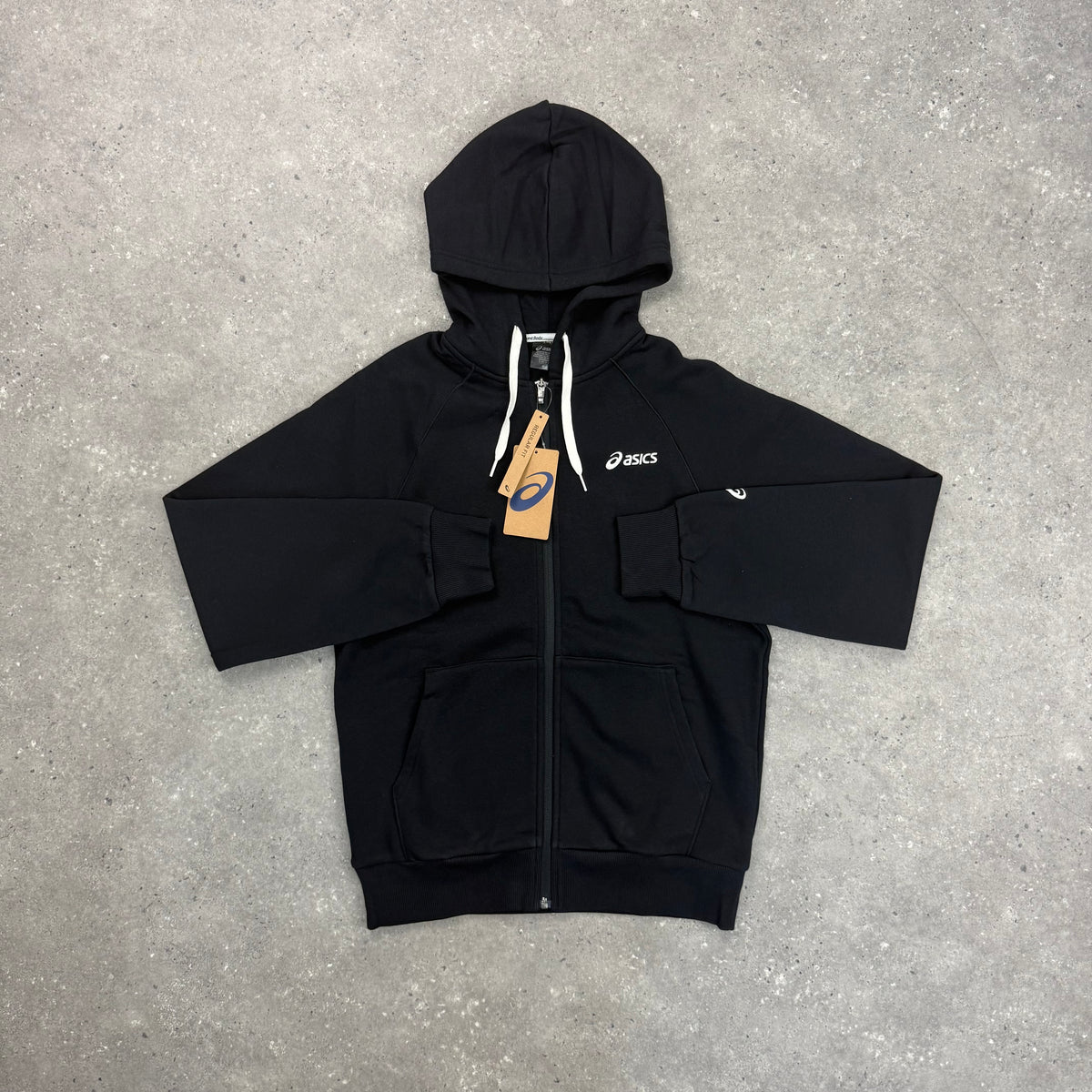 ASICS FLEECE FULL ZIP HOODIE - BLACK