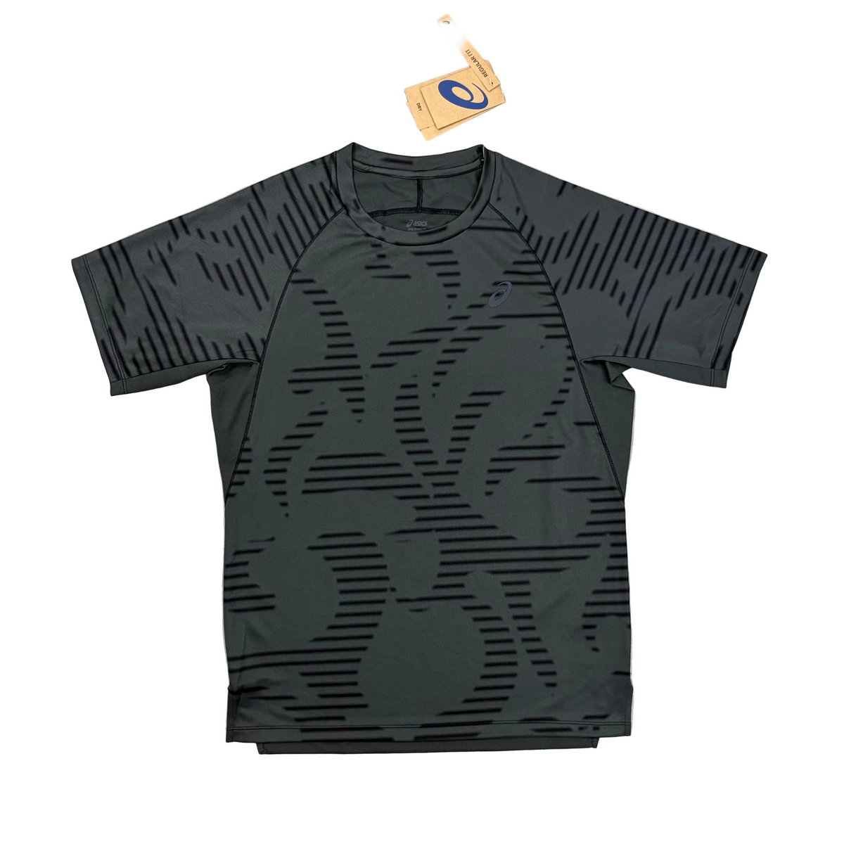 ASICS ALL OVER T-SHIRT - GRAPHITE/BLACK