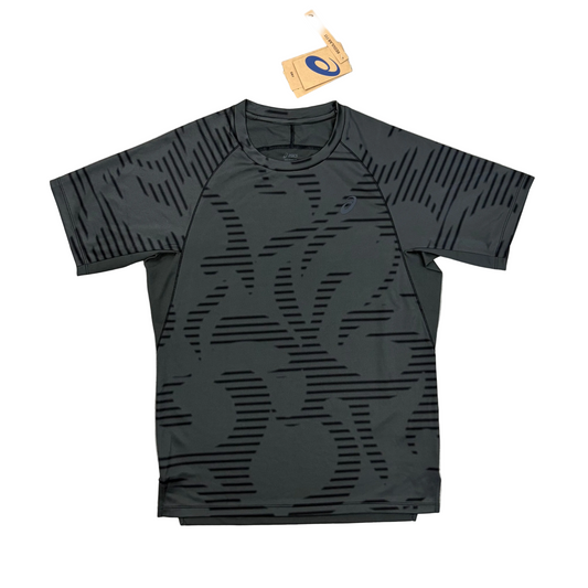ASICS ALL OVER T-SHIRT - GRAPHITE/BLACK