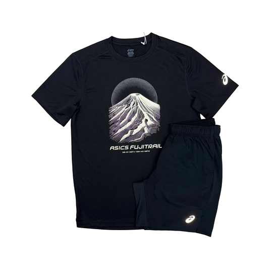 ASICS FUJITRAIL T-SHIRT & SHORT SET - BLACK