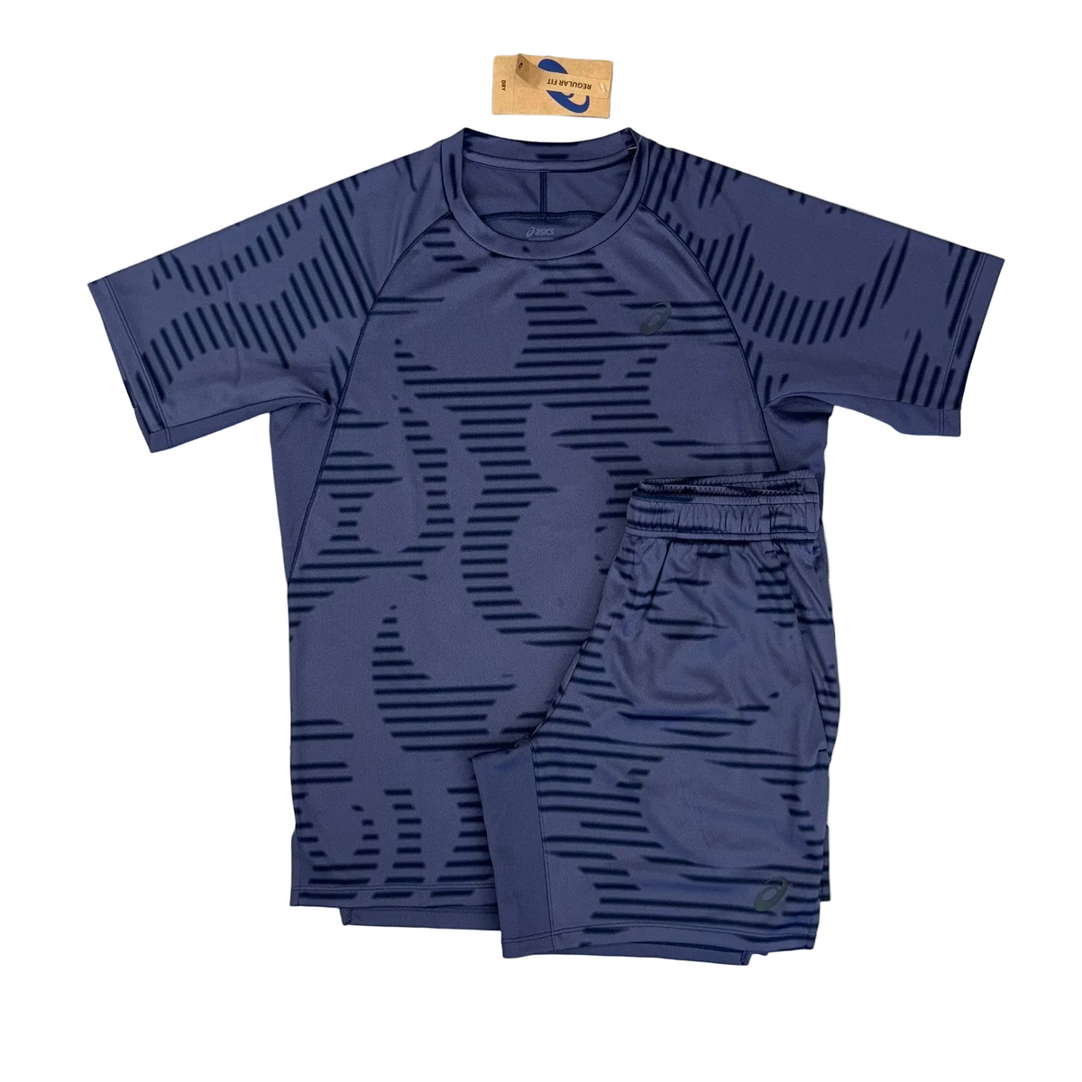 ASICS ALL OVER T-SHIRT & SHORT SET - INDIGO / NAVY