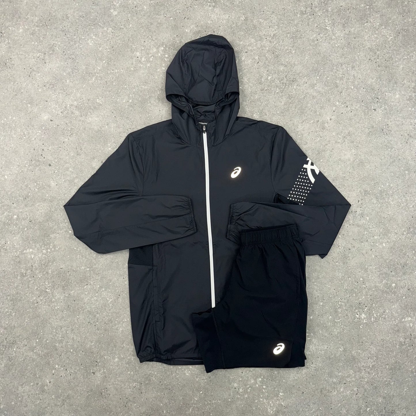 ASICS ICON JACKET & SHORT SET - BLACK
