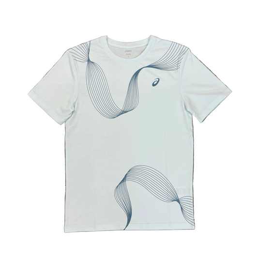 ASICS ASYMMETRIC GRAPHIC T-SHIRT - ARCTIC BLUE