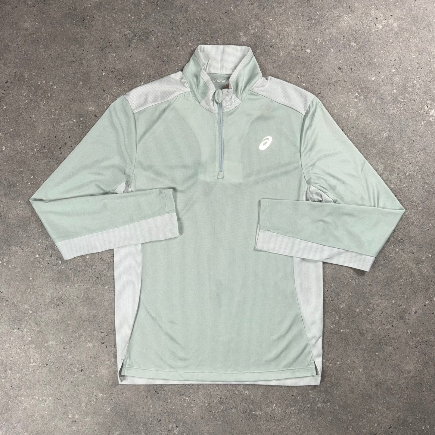 ASICS TWO TONE ZIP TOP - SAGE ROCK