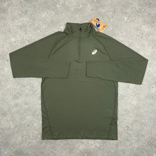 ASICS PERFORMANCE 1/4 ZIP TOP - MANTLE GREEN