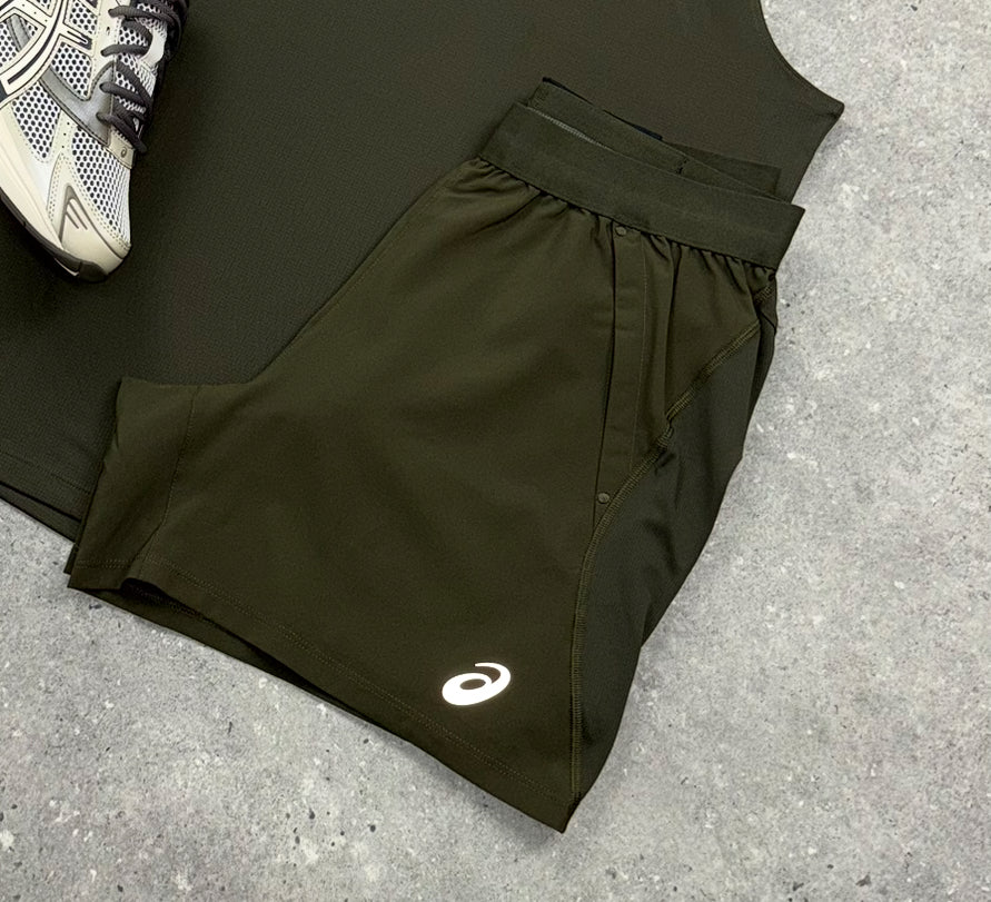ASICS ROAD SHORTS - BROWN STONE