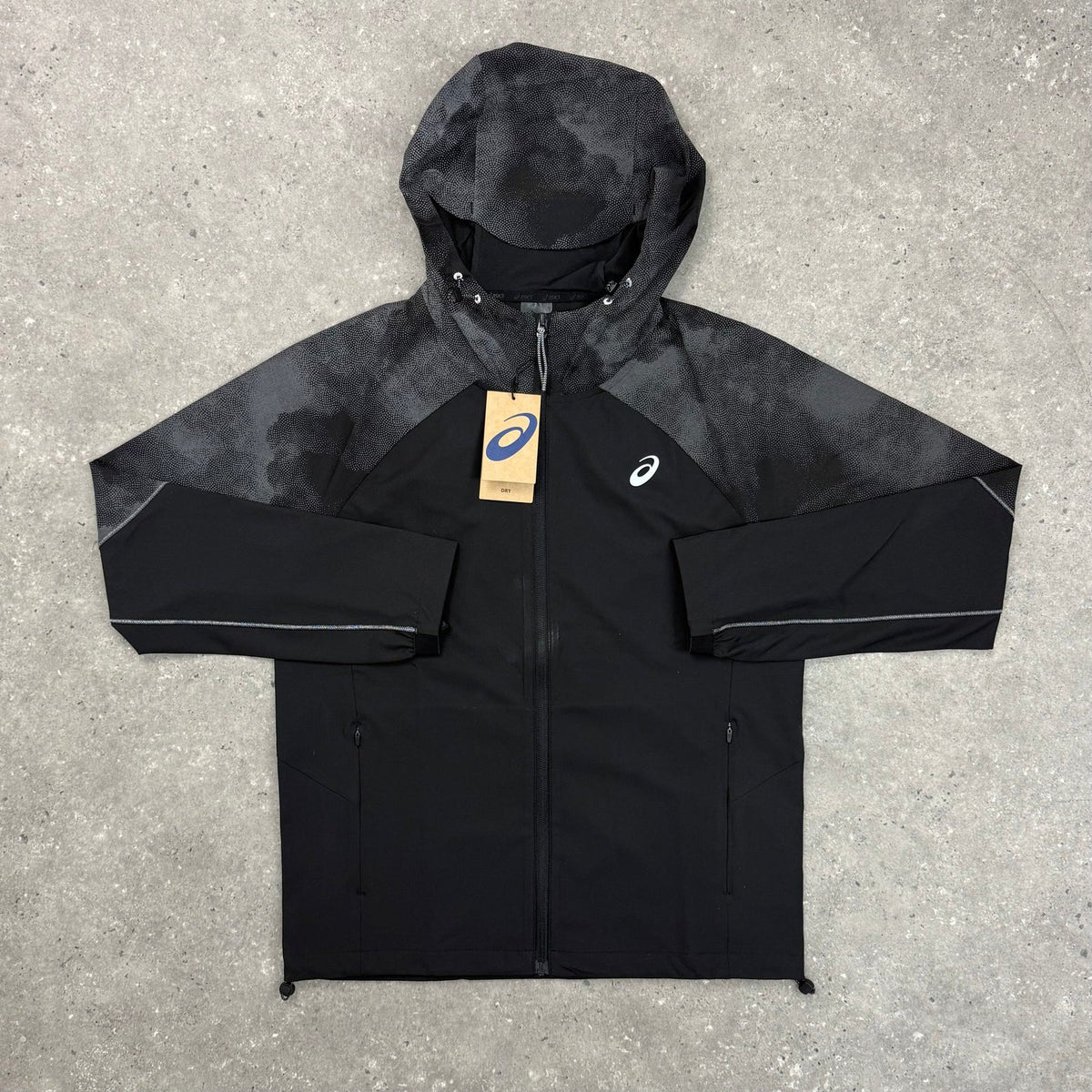 ASICS REFLECTIVE WINDRUNNER JACKET & CORE SHORT SET - BLACK